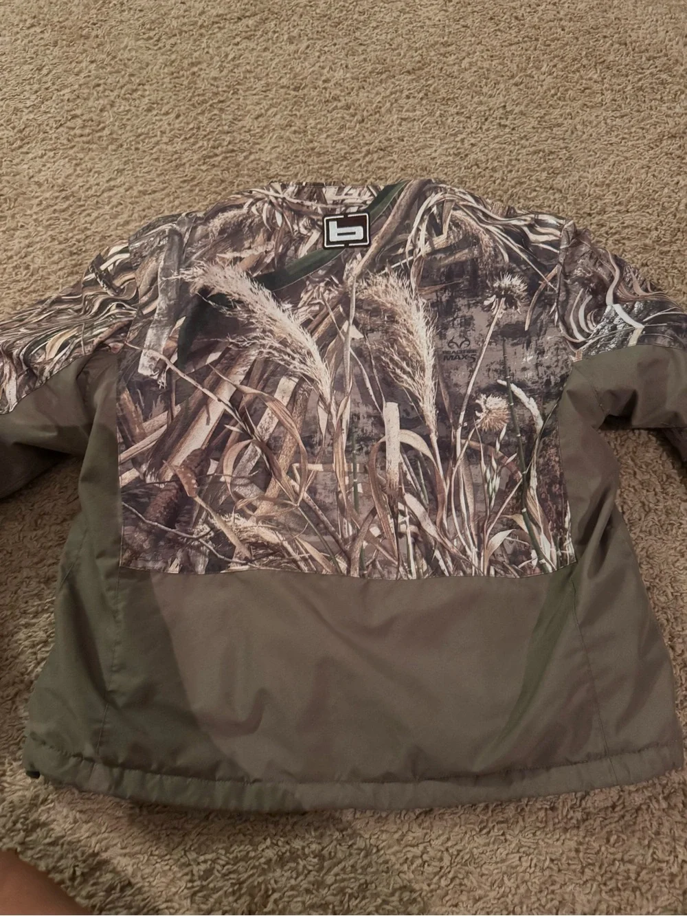 Kids Camo Pullover Jacket in Olive Green